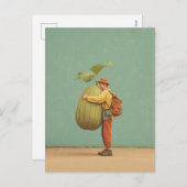 巨大なカボチャ・ハグ シーズンポストカード (正面/裏面)