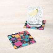 巨大なカラフルな正方形 スクエアペーパーコースター (インサイチュ)