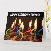 巨大なカード 誕生日ケーキ ろうそく カード (黄色い花)