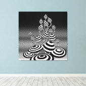 巨大なキャンバスの黒い及び白魔術は1m sq.急速に広まります キャンバスプリント (インサイチュ (ウッドフロア))