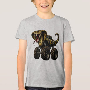 巨大なキングコブラ モンスター トラック トライブレンドＴシャツ