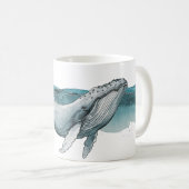 巨大なクジラ コーヒーマグカップ (正面右)
