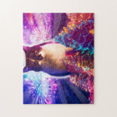 巨大なクリスマス猫 ジグソーパズル (縦)