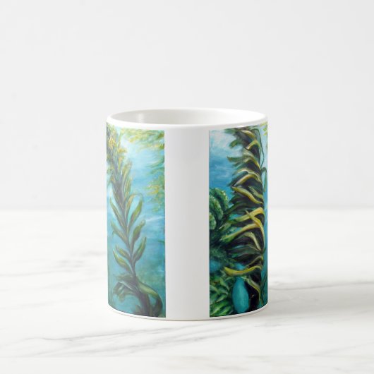 巨大なケルプの森林アートワークのマグ コーヒーマグカップ (中央)