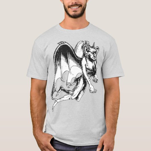 巨大なコウモリの翼を持つ人間としてのガープ悪魔 Tシャツ (正面)