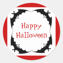 巨大なコウモリ ハッピーハロウィン ラウンドシール