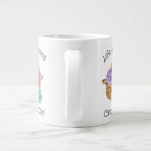 巨大なコーヒパーソナライズされたーマグのクロシェ ジャンボコーヒーマグカップ (裏面)