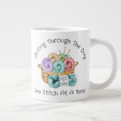 巨大なコーヒーマグに一度パーソナライズされたに1ステッチ ジャンボコーヒーマグカップ (右)