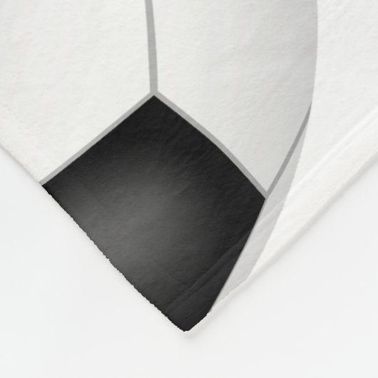 巨大なサッカーボールを覆う子供のモノグラム フリースブランケット (角)