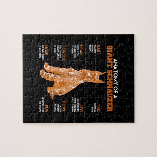 巨大なシュナウザー犬の贈り物の解剖おもしろい学 ジグソーパズル (横)