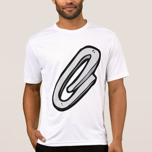 巨大なシルバー・ペーパークリップ オフィスと文房具 Tシャツ (正面)