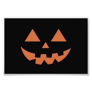 巨大なジャック・オ・ランタン顔のハロウィンカボチャ フォトプリント           