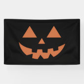 巨大なジャック・オ・ランタン顔のハロウィンカボチャ 横断幕 (横)