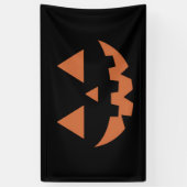巨大なジャック・オ・ランタン顔のハロウィンカボチャ 横断幕 (縦)