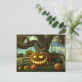 巨大なジャックO'ランタンマングルツリーハロウィーン シーズンポストカード (スタンド正面)