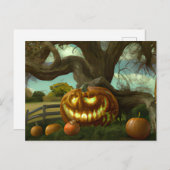 巨大なジャックO'ランタンマングルツリーハロウィーン シーズンポストカード (正面/裏面)