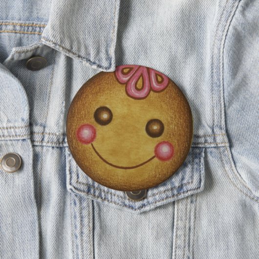 巨大なジンジャーブレッドクッキーボタン 缶バッジ (インサイチュ)