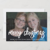 巨大なスクリプトメリーで写真 – Christmas Plaid シーズンカード (正面)