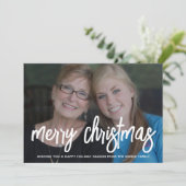 巨大なスクリプトメリーで写真 – Christmas Plaid シーズンカード (スタンド正面)