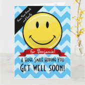 巨大なスマイルがすぐ良くなるカスタム大きなカード カード (黄色い花)