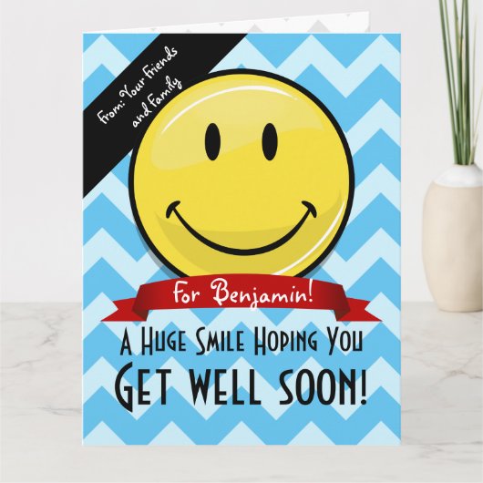 巨大なスマイルがすぐ良くなるカスタム大きなカード カード (正面)