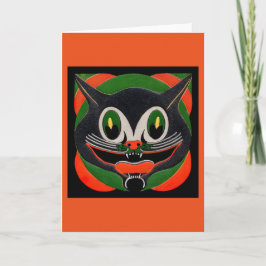 巨大なスマイルの黒猫 カード