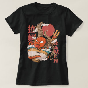 巨大なタコの触手ラーメン丼 Tシャツ