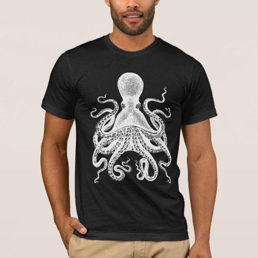 巨大なタコ- Kraken! Cthulu! Tシャツ (正面)