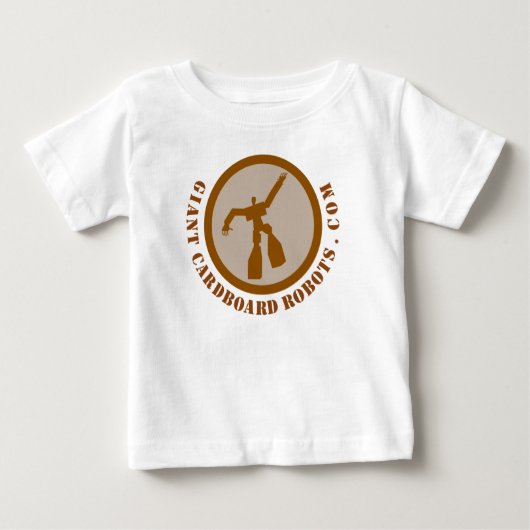 巨大なダンボールロボット幼児ラッフルドレス ベビーTシャツ (正面)