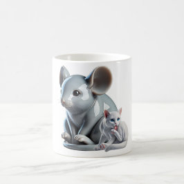 「巨大なネズミと小さな猫」 コーヒーマグカップ