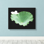 巨大なハスの葉と開花 キャンバスプリント (インサイチュ (ウッドフロア))