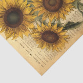 巨大なハッピーヴィンテージひまわりの花 薄葉紙 (詳細)