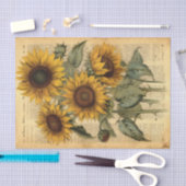 巨大なハッピーヴィンテージひまわりの花 薄葉紙 (クラフト)