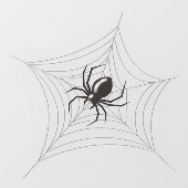 巨大なハロウィンのクモとクモの巣 ウィンドウサイン (シート)