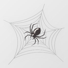 巨大なハロウィンのクモとクモの巣 ウィンドウサイン