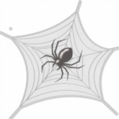 巨大なハロウィンのクモとクモの巣 シール (正面)
