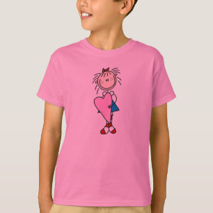 巨大なハートのワイシャツを持つアニー Tシャツ