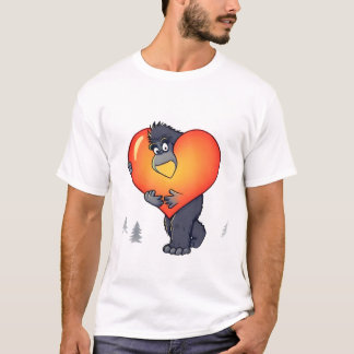 巨大なハートを抱えるゴリラ Tシャツ