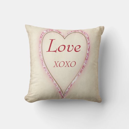 巨大なハート"愛" XOXO クッション (正面)
