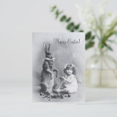 巨大なバニービクトリアンガールイースターキャンディ シーズンポストカード (スタンド正面)