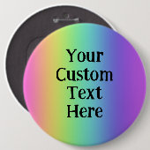 巨大なパーソナライズされた虹のピンオンボタン 缶バッジ (正面&裏面)