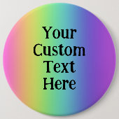 巨大なパーソナライズされた虹のピンオンボタン 缶バッジ (正面)