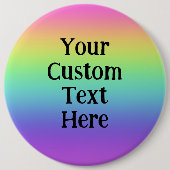 巨大なパーソナライズされた虹のピンオンボタン 缶バッジ (正面)
