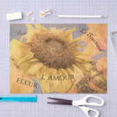 巨大なヒマワリの国イエローグレーのスクリプト 薄葉紙 (クラフト)