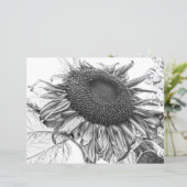 巨大なヒマワリヴィンテージ白黒アート (スタンド正面)