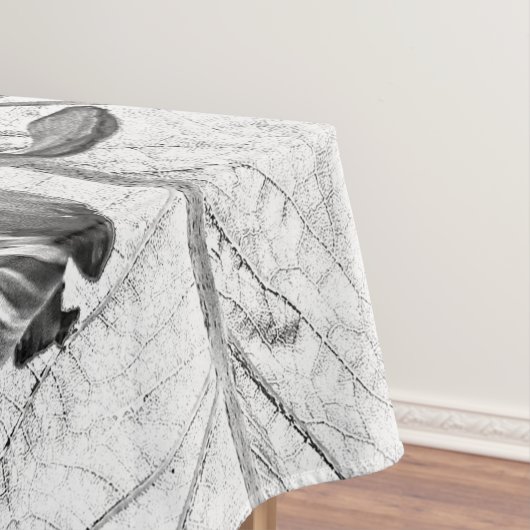 巨大なヒマワリヴィンテージ白黒アート テーブルクロス (インサイチュ)