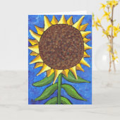 巨大なヒマワリ-挨拶状 カード (黄色い花)
