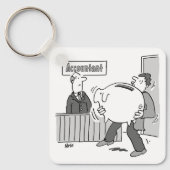 巨大なピギーバンクを持つ会計士クライアント キーホルダー (正面)
