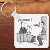 巨大なピギーバンクを持つ会計士クライアント キーホルダー (正面)