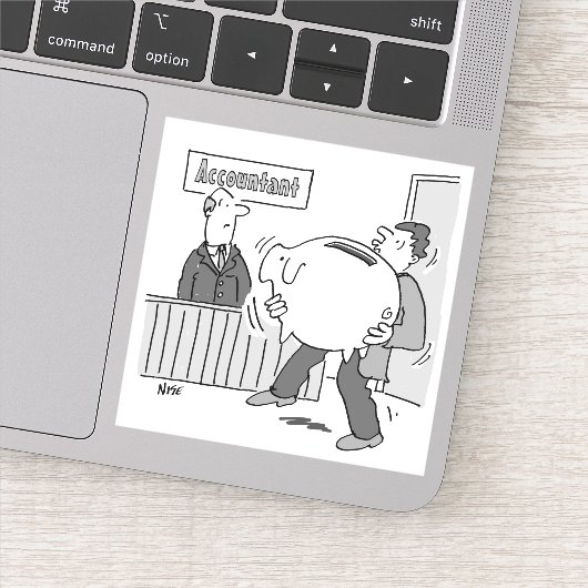 巨大なピギーバンクを持つ会計士クライアント シール (詳細)